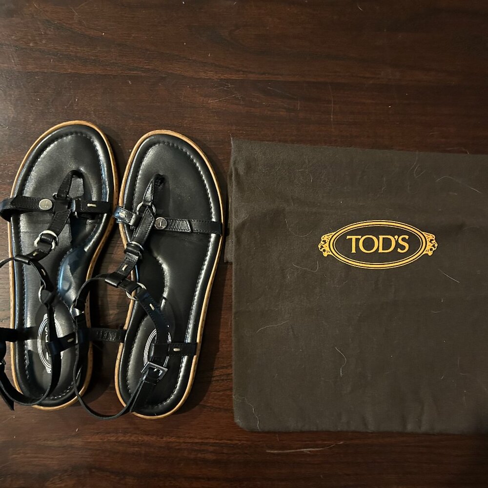Tod's black leather sandals, size 36 (6)